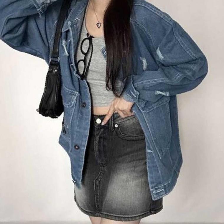 데이트 아우터 청 룩 봄 코디 가을 데님 간절기 자켓