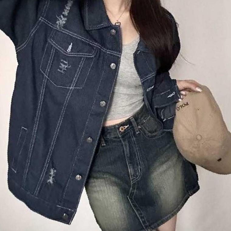 데님 청 아우터 간절기 공항 여행 캐주얼 자켓 패션