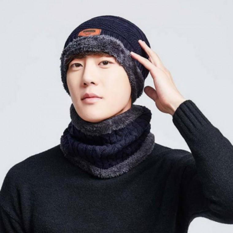 남녀공용 겨울 등산 방한 니트 스웨터 넥워머 모자 세트