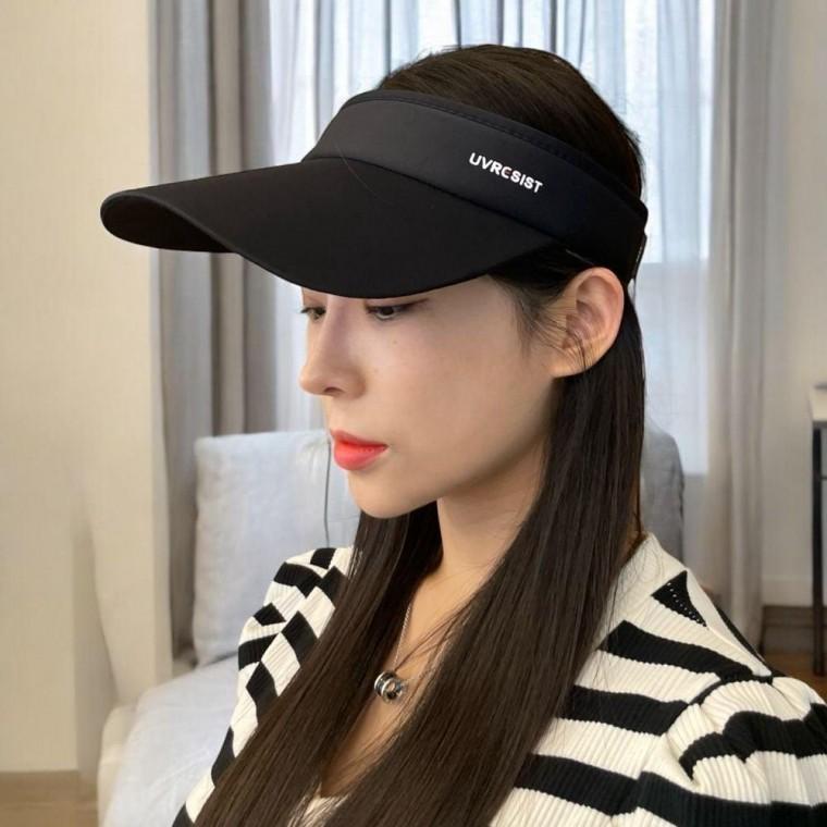 골프 테니스 썬캡 모자 블랙 햇빛 차단 가리개