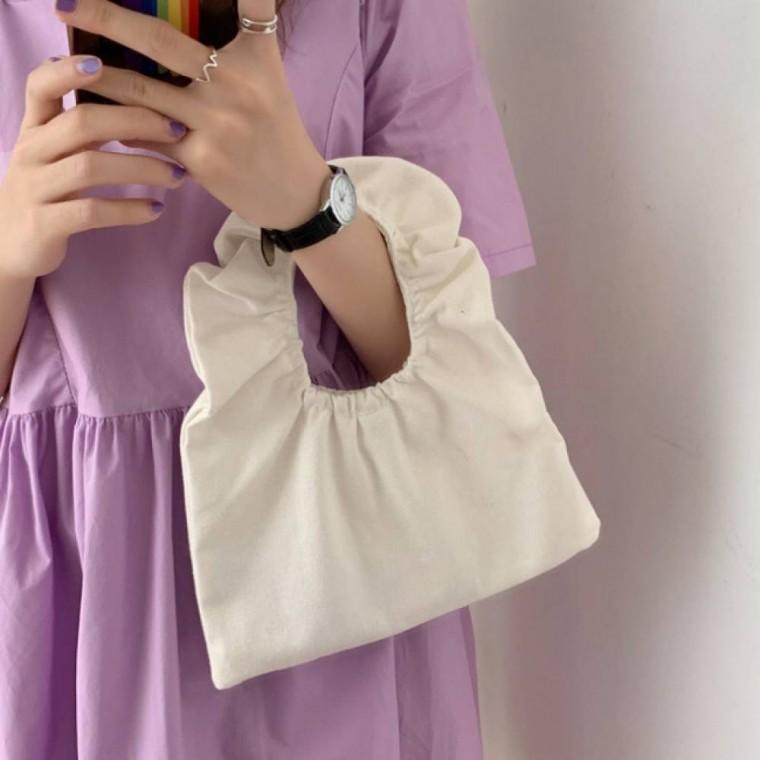 HL] 토트백 핸들 미니 셔링 손가방 크로스백 캔버스백