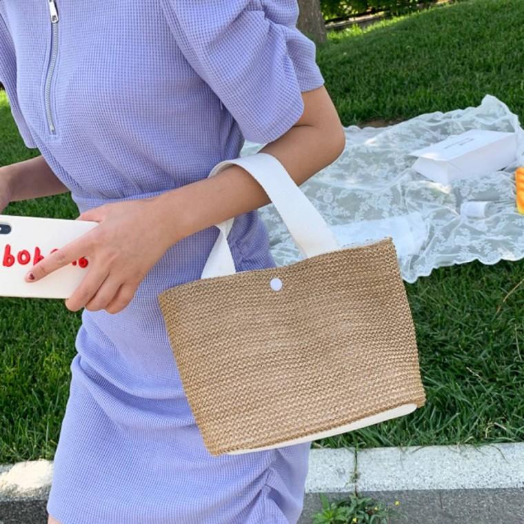 HL] 토트백 미니 여름 비치 라탄 손가방 크로스백