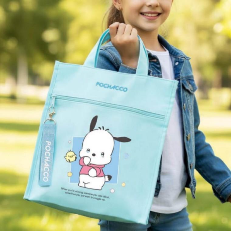 초등 학생 학원가방 포차코 사각 손잡이 보조 가방 크로스백 신발주머니
