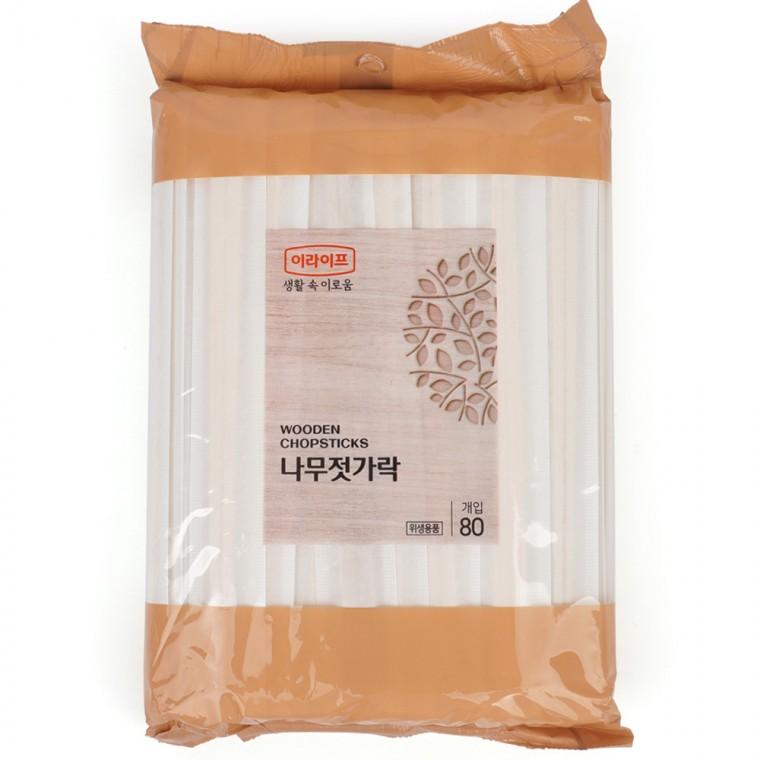 개별포장 일회용 이라이프 나무젓가락 80개입