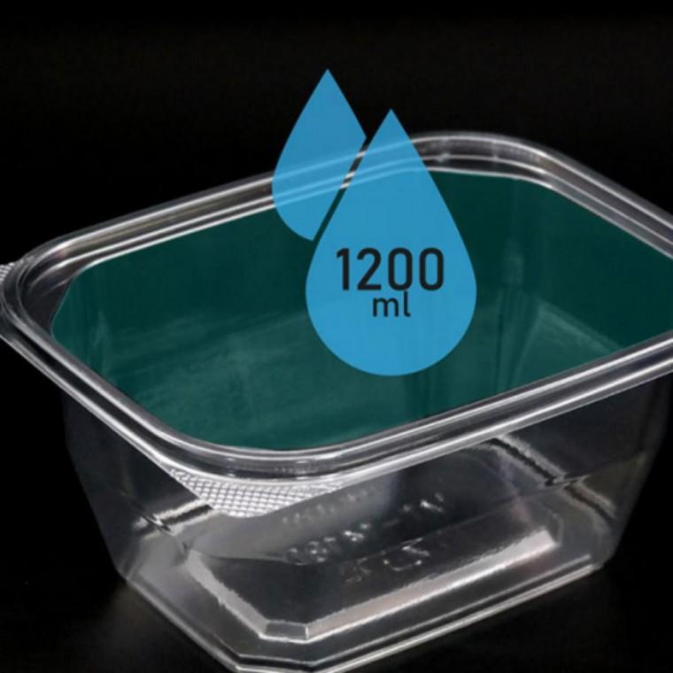 포장 용기 배달 1200ml 사각 100개 일회용 투명