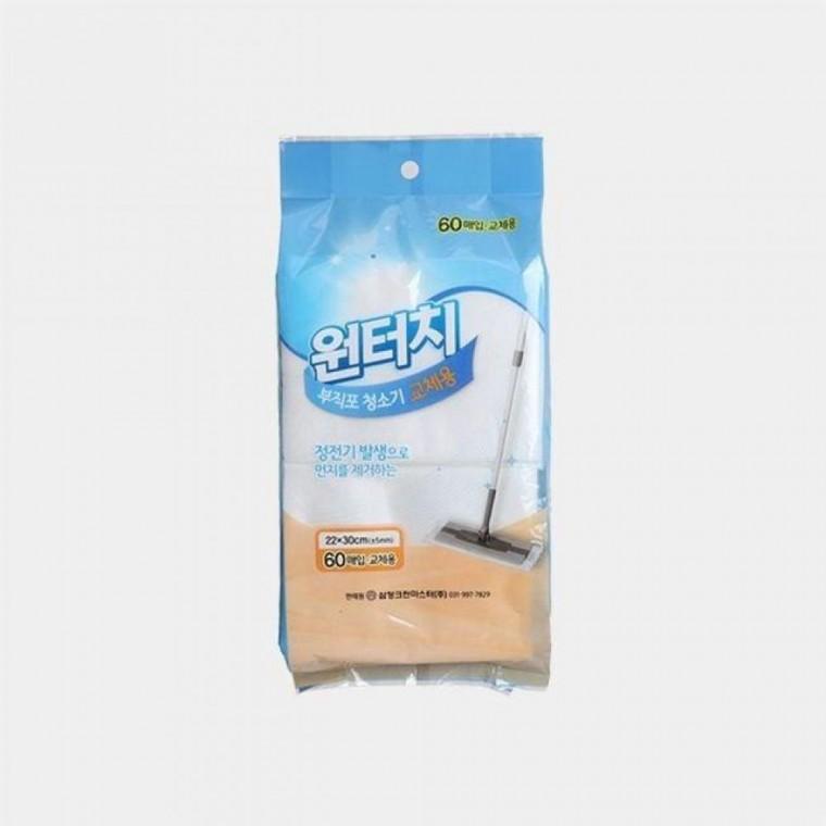 정전기 부직포 바닥청 소포 쿠션 패드 60 매 밀대 걸레용 일회 용청 강아지털 청소