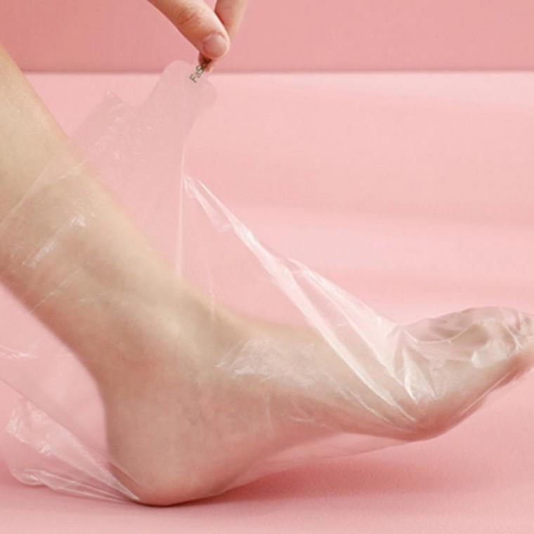 발 양말 풋 흡수 크림 보습 100매 비닐 관리 일회용