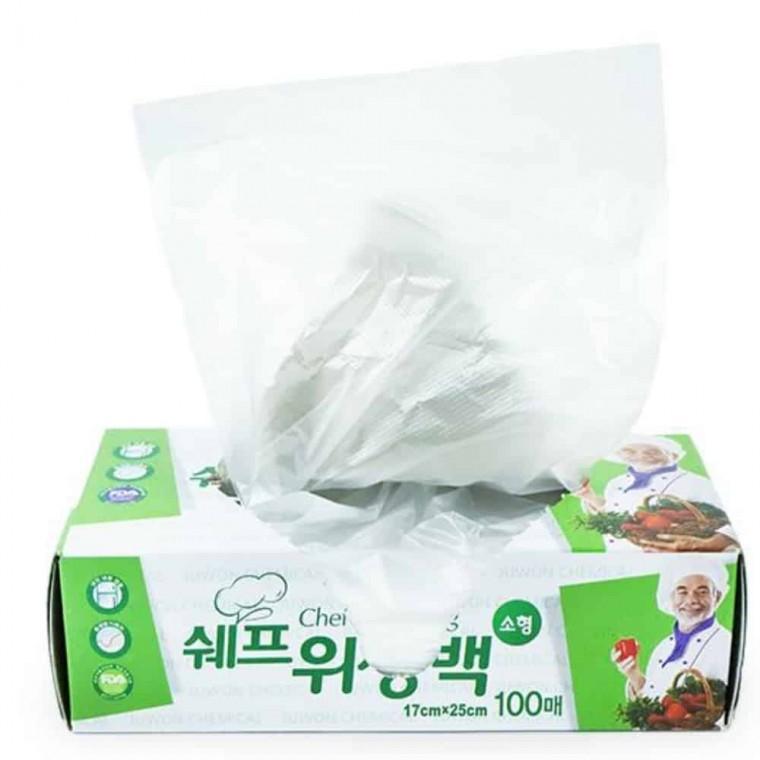 일회용비닐봉투 투명봉투 보관팩 위생백 17x25 100매