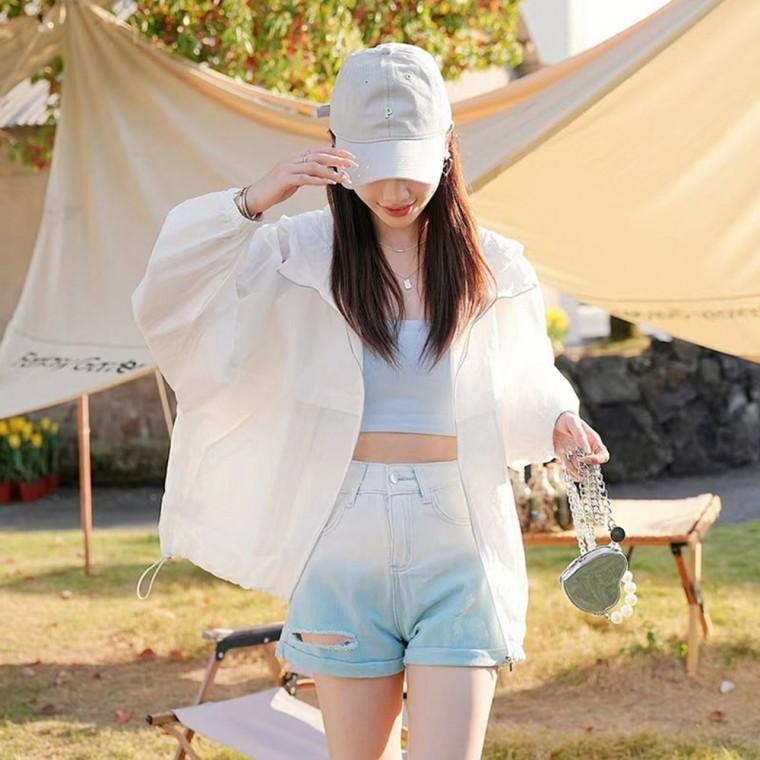 루즈핏 후드 바람막이 봄 여름 햇빛가리개 FLS-1006403