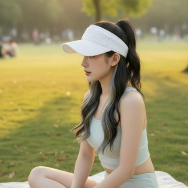 여성 골브 모자 햇빛가리개 엠보 패턴 스포츠 여름 썬캡