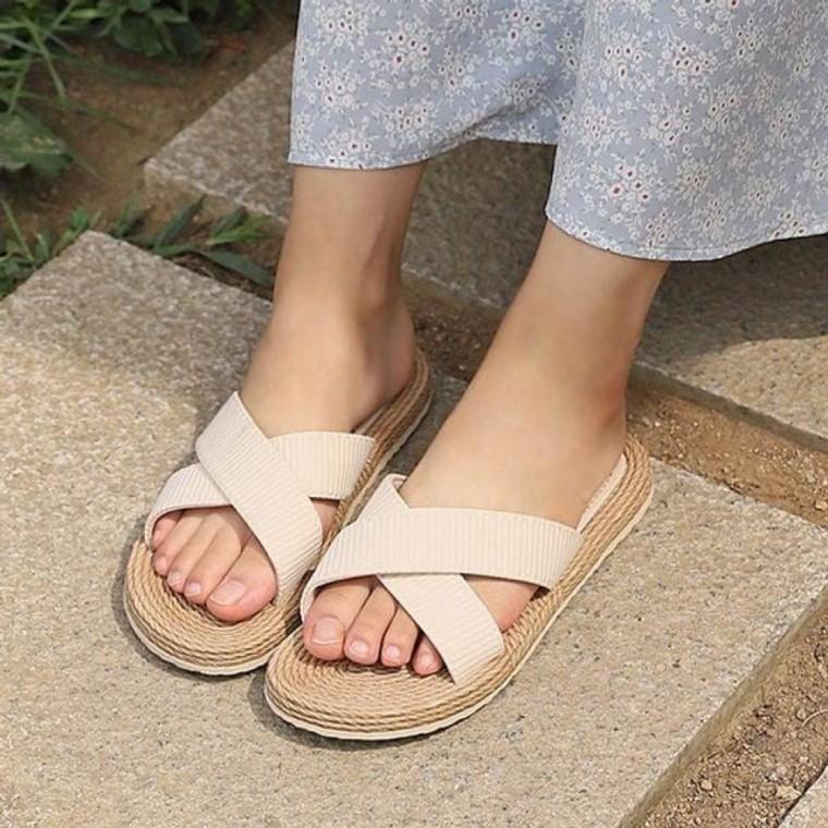 실내 실외 여름 비치 가벼운 린넨 크로스 마슬 리퍼 LS 500 슬리퍼 층간 소음