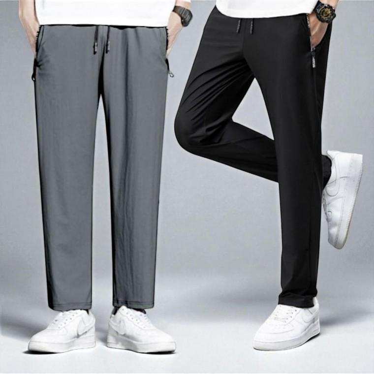 남성 여름 슬림핏 밴딩 슬랙스 쿨링 팬츠 긴바지 쿨바지