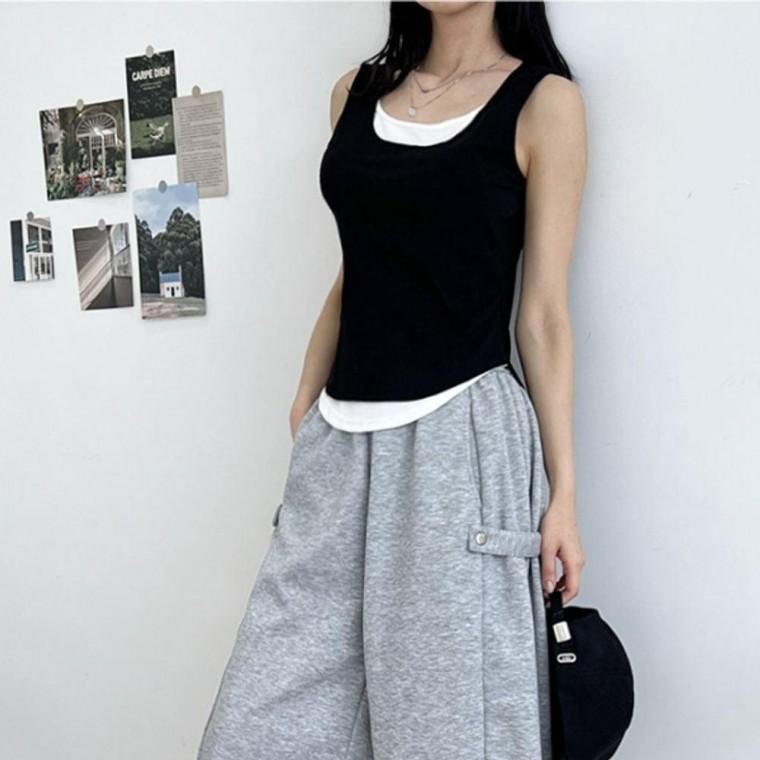 레이어드 여성 민소매 나시 데일리 여자 나시티 슬리브리스