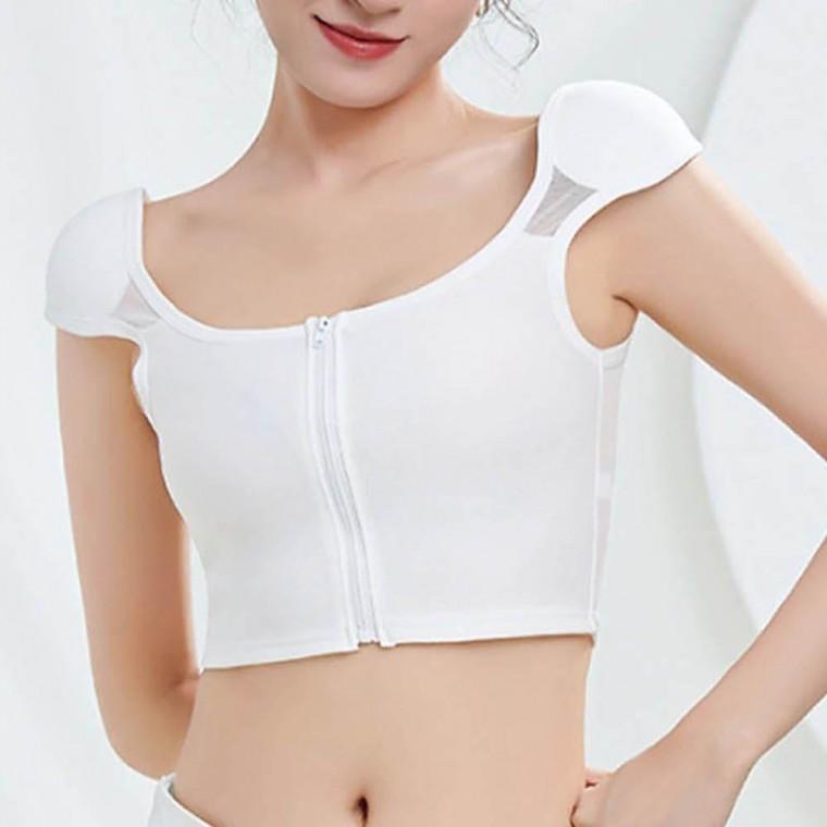 여자 직각 어깨 뽕 자연 스러운 라인 앞 지퍼 나시 민소매 여성 끈나시 와플면 이너
