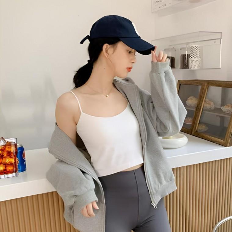 여성 캡내장 브라탑 나시 브라 런닝 캐미솔