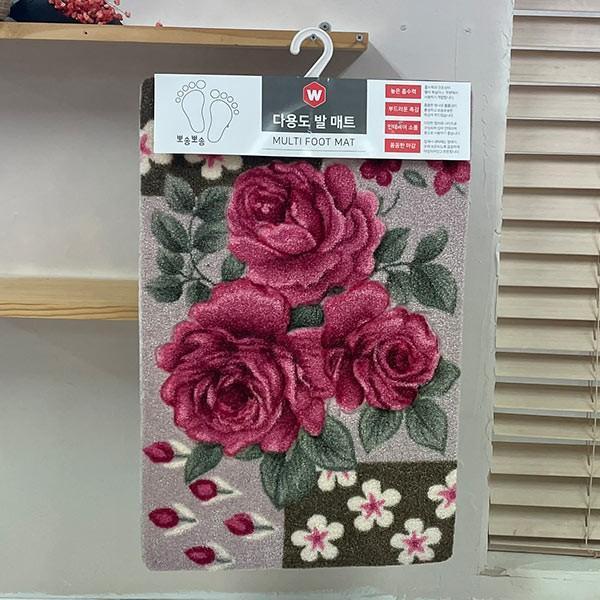 (ABM도매콜) W 장미 발매트 38x58