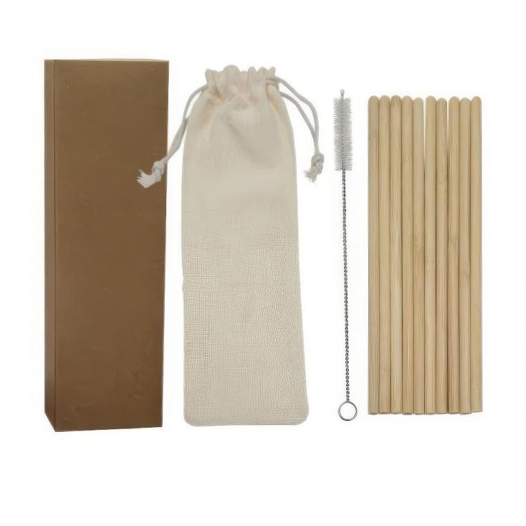 DIY 환경보호 재사용 휴대용 대나무 다회용 빨대 10개 가정용 스트로우