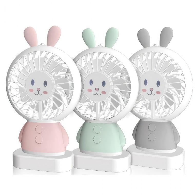 토끼곰 LED 휴대용 미니 핸디 핸드 목걸이 손선풍기 캠핑용 서큘레이터