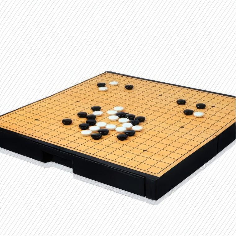 명인 휴대용 접이식 바둑판 바둑알 자석 바둑 중형 게임 기원용 세트