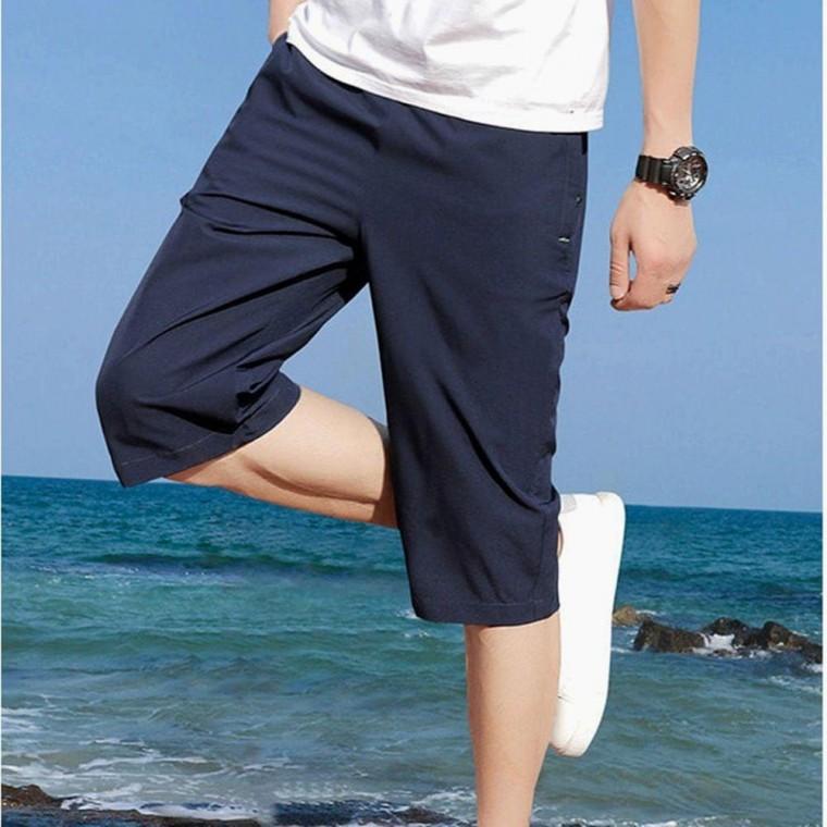 고탄력 지퍼 7부 아이스 쿨링 운동 등산 팬츠 바지