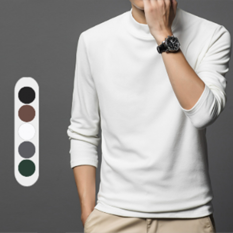 겨울 남성 소프트웜 하프넥 긴팔티셔츠