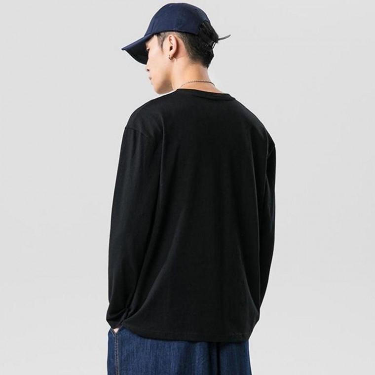 무지 오버핏 커플 면맨투맨 긴팔티셔츠 남여공용