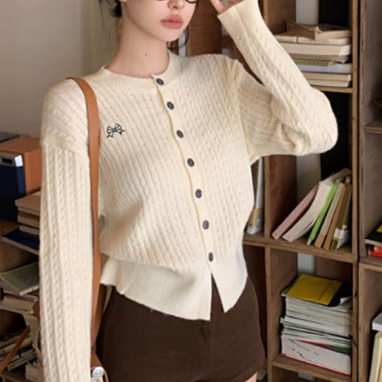 간절기 단추티셔츠 러블리 니트 포인트 카디건