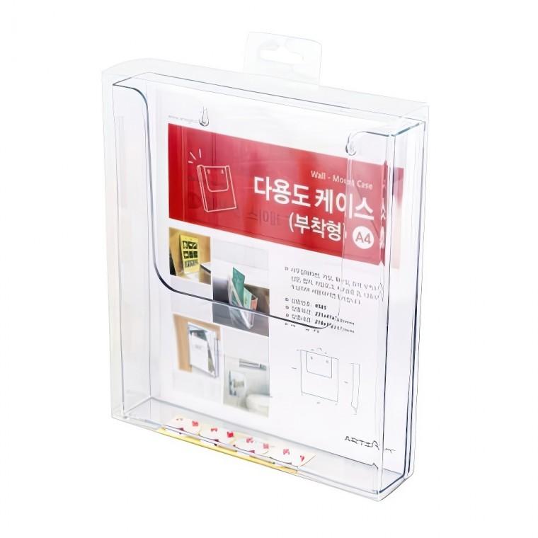 A4 아크릴 부착형 수납 꽂이 카다로그 전단지 잡지 케이스 거치대 팜플렛