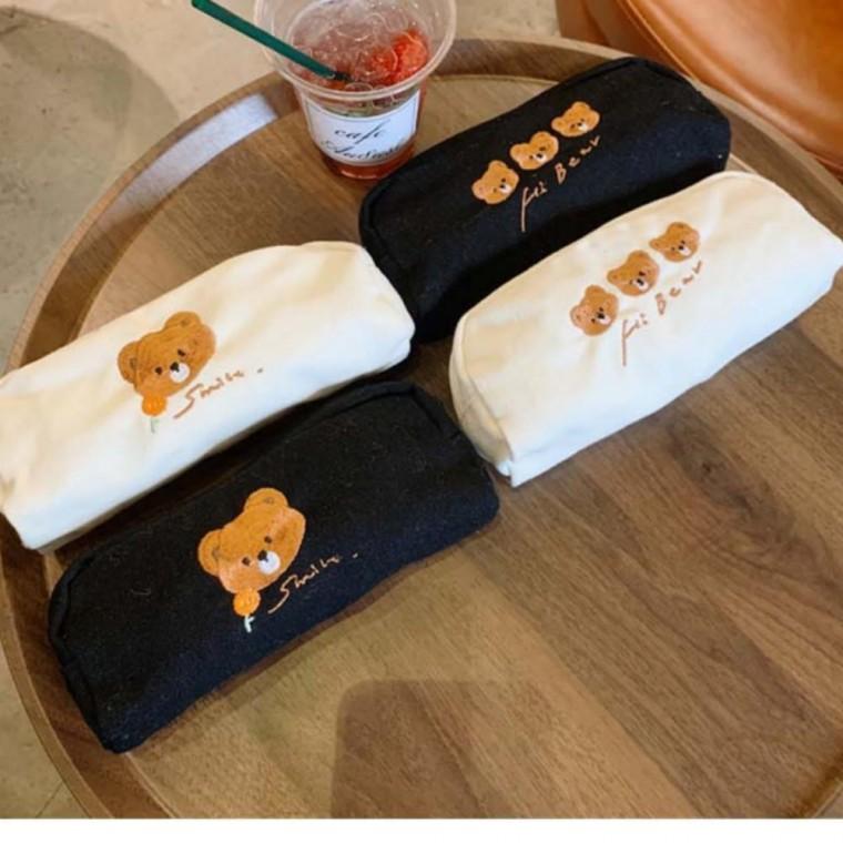 펜 파우치 입학선물 학용품 중학생 곰돌이 캐릭터 필통 케이스 대용량 봉제필통 신학기 초등