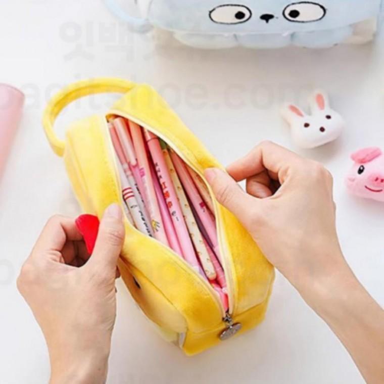 귀여운 대용량 봉제 동물 필통 중학생 고등학생 펜케이스
