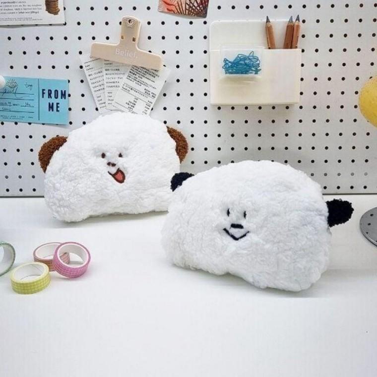 캐릭터 화이트 미니 파우치 필통 대용량 인형 봉제필통 펜케이스