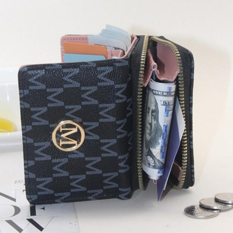 여성 데일리 로고 반지갑 고급 지퍼형 지갑 대용량 카드 지갑