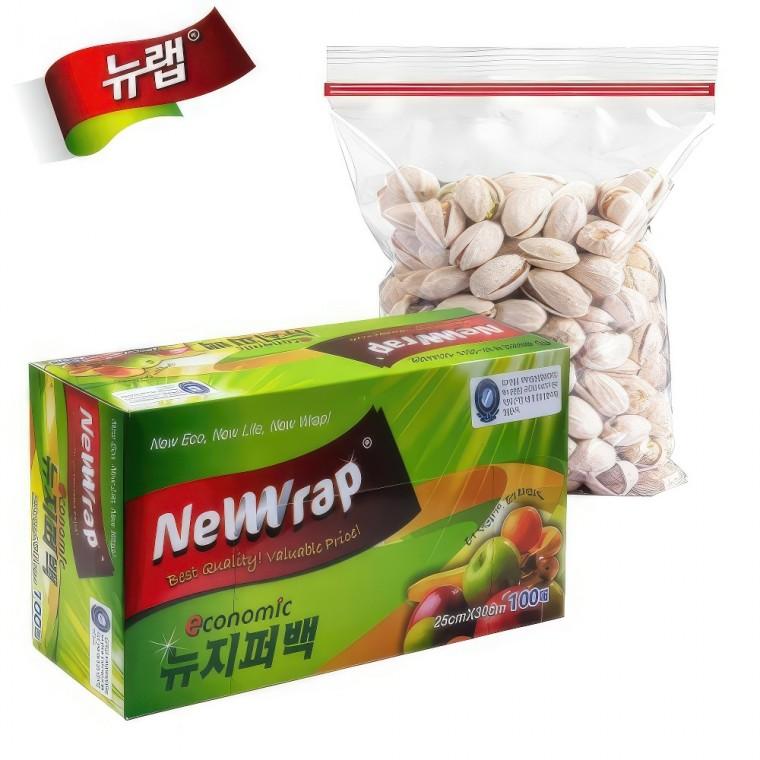 뉴랩 대용량 소분 봉투 비닐백 보관 지퍼백 100매 25x30 지퍼팩 수납