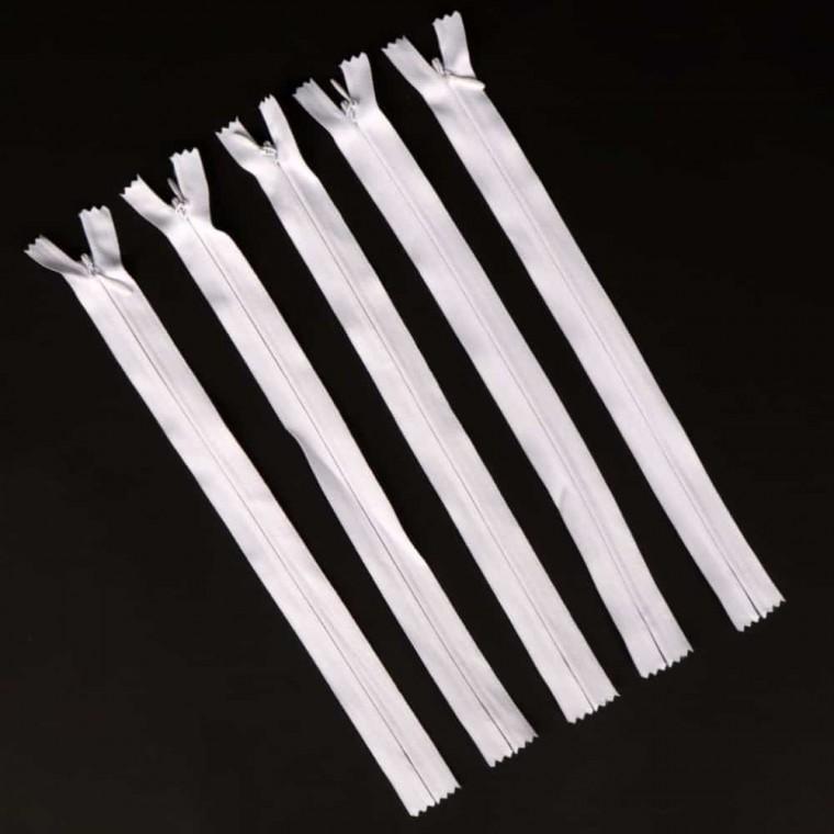 콘솔지퍼 화이트 25cm 5P 지퍼수리 패키지부자재 방석지퍼