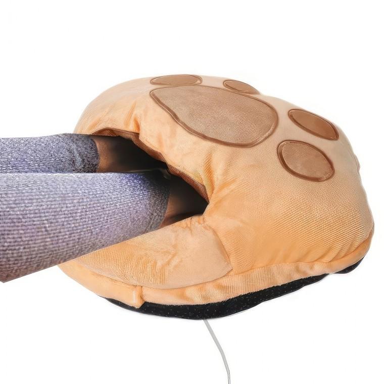 USB 브라운 곰발바닥 발난로 발열 방석 쿠션 풋워머 사무실 발히터