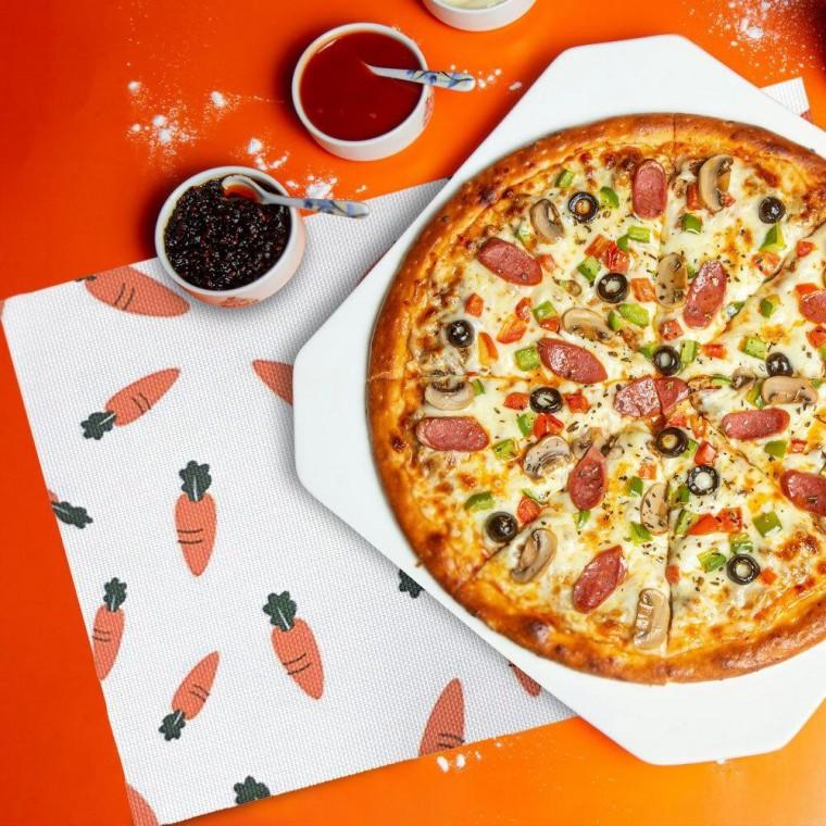 PVC 식탁 포인트 매트 당근 패턴 4개입 방수 러너 오염 방지 자리 보호