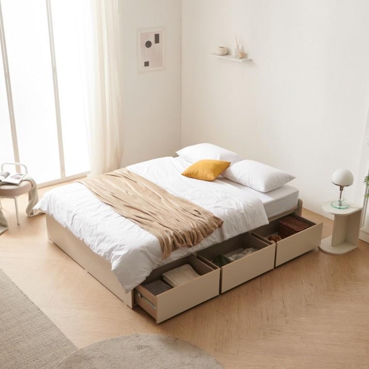 D4702 무헤드 서랍형 침대 Q(매트리스 미포함)