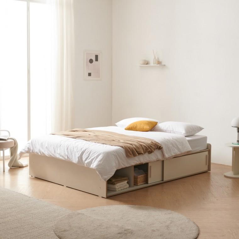 D4704 무헤드 슬라이드 수납 침대 Q(매트리스 미포함)