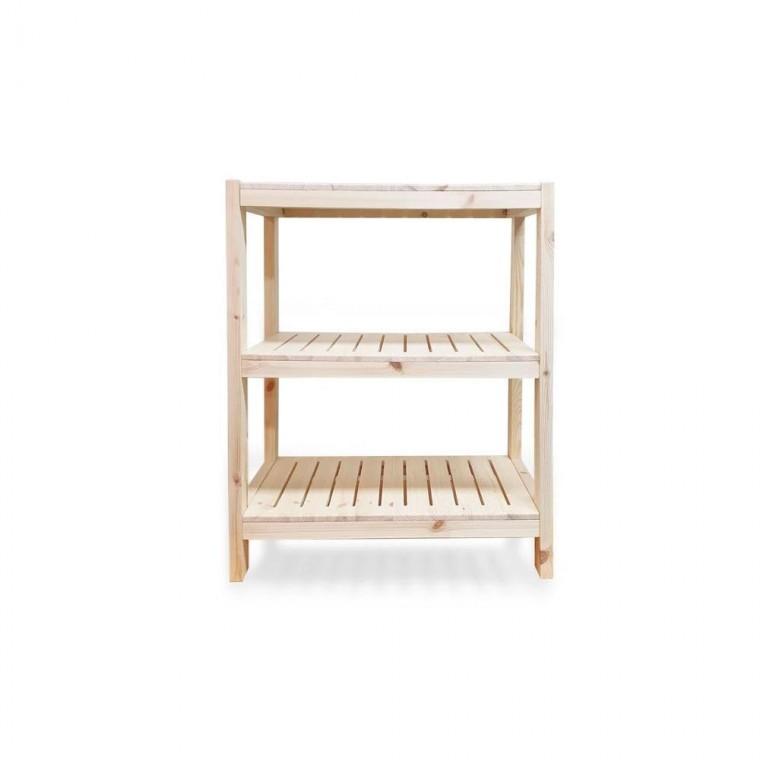 루미나D DIY 파인 원목 3단 선반 600 우드렉 정리대 가정용