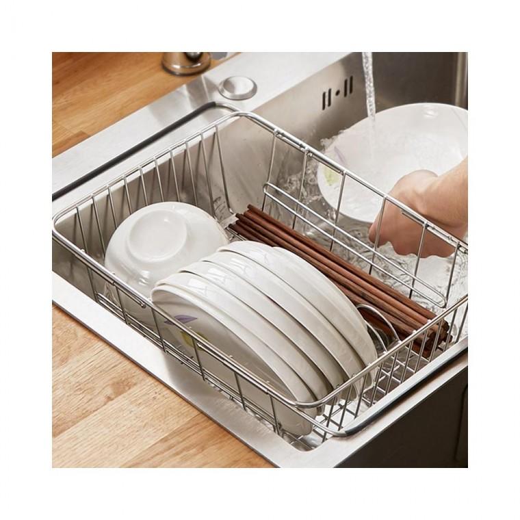 루미나D 길이조절 스텐 싱크대 식기건조대 선반 가정용 주방용 다용도