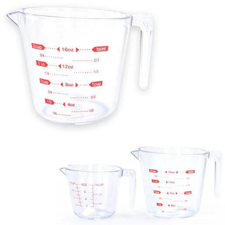 250ml 500ml 칼라눈금 투명 PC 계량컵 1p