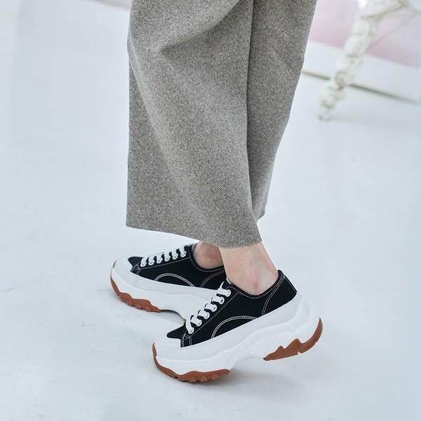 국내제작 볼드 웨이브 아웃솔 레이스업 로우탑 쿠션 캐주얼 스니커즈 데일리 슈즈 6SS