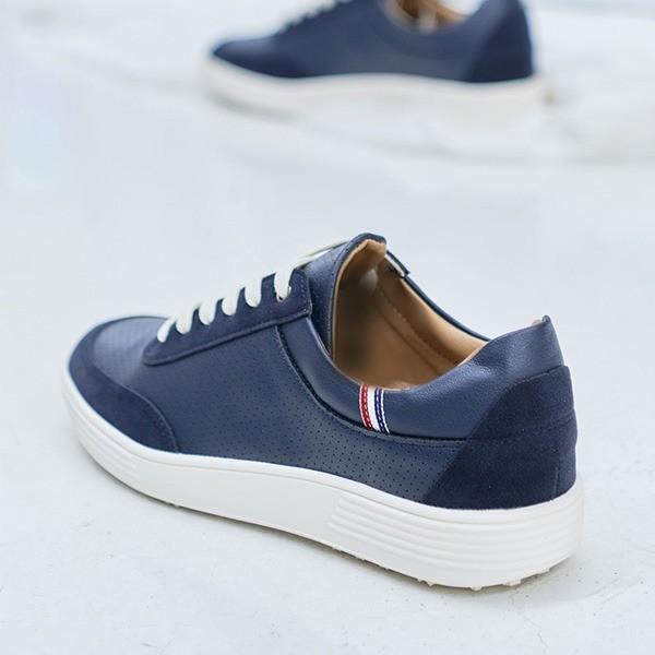 국내제작 남자 펀칭 디테일 경량 쿠션 아웃솔 캐주얼 데일리 스니커즈 슈즈 6SS