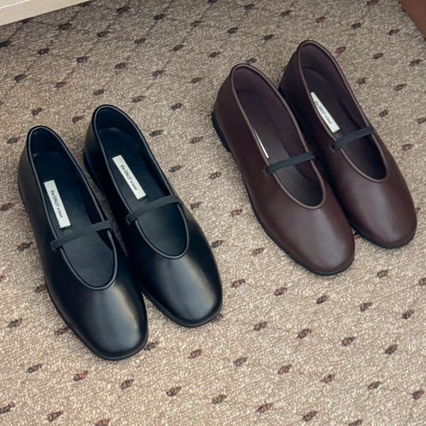 라운드토 스트랩 베이직 컴포트 쿠션 데일리 메리제인 플랫슈즈 여성화 6SS