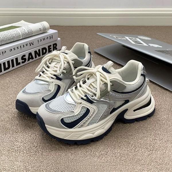 그레이 배색 러닝 스니커즈 볼드 쿠션 운동화