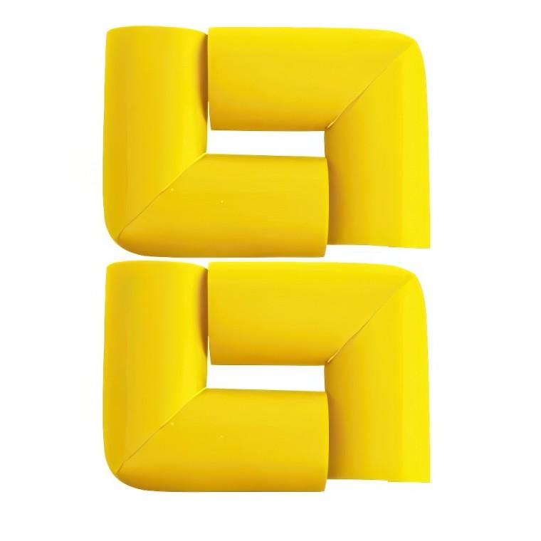 ㄱ코너가드 아기 안전 쿠션 모서리 보호대 대 옐로우 4P 70x70 테이블
