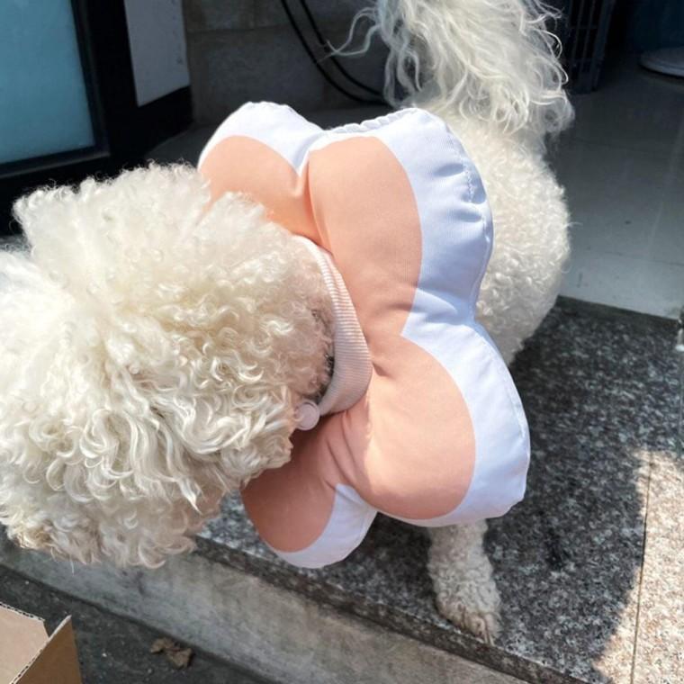 강아지넥카라 애견 쿠션 깔때기 꼬깔 핑크 L