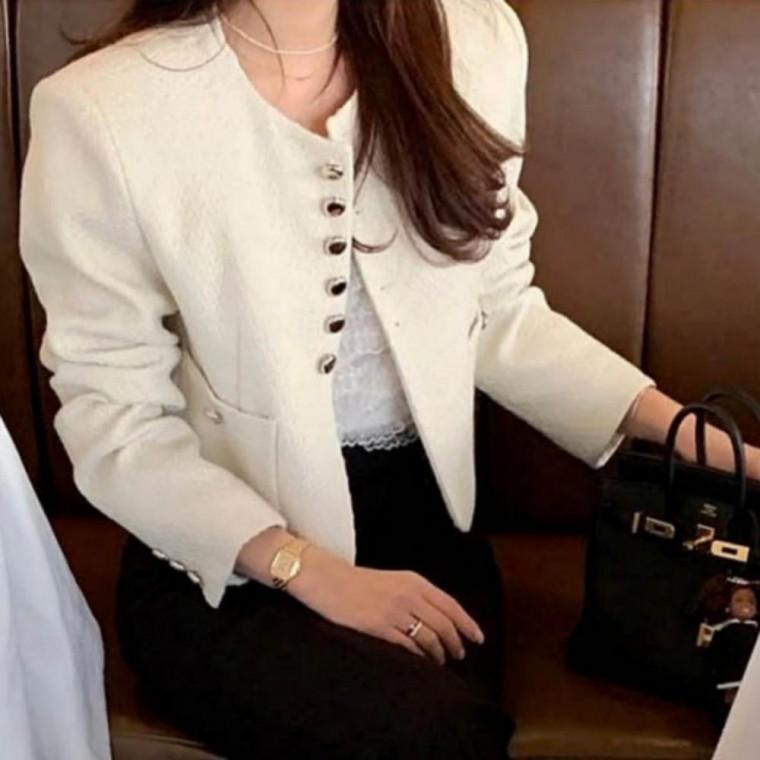 트위드자켓 크롭자켓 자켓 아우터 크롭 하객 여성 출근 트위드