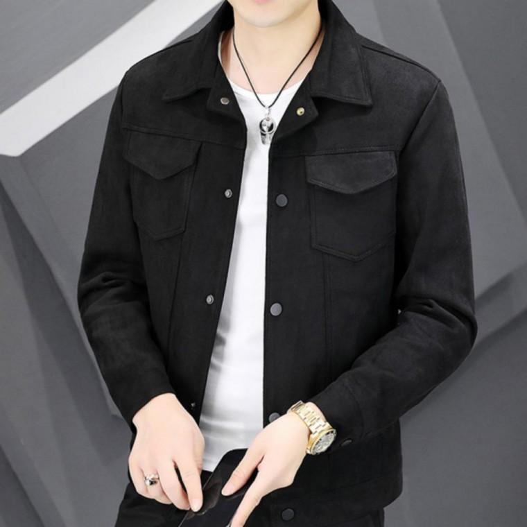남성 캐주얼 포켓 트러커 남방 스웨이드 아우터 자켓