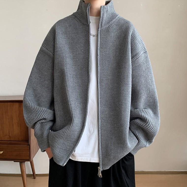 남성 니트 집업 아우터 지퍼 가디건 하이넥 겉옷